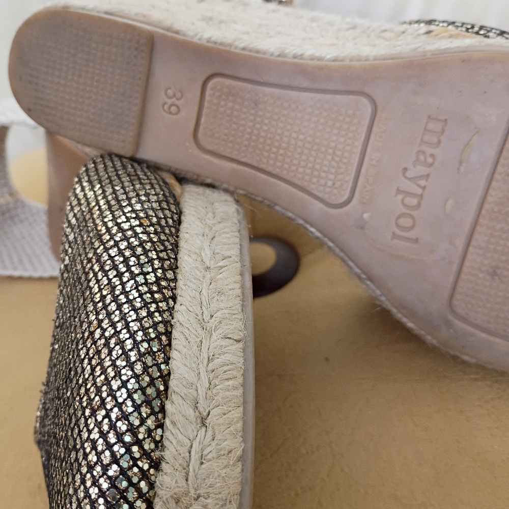 Anthropologie Maypol Metallic Espadrille Wedges - Picture 6 of 10